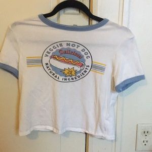 Gaze veggie hot dog crop tee